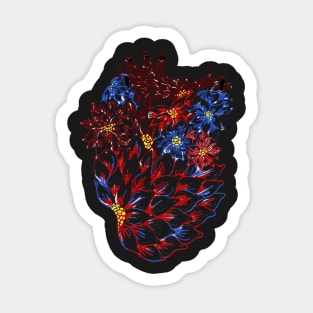 Heart Flower Sticker